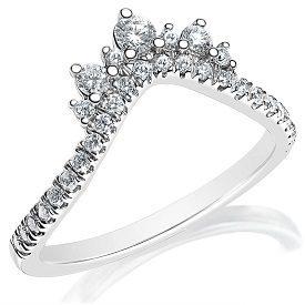 Brilliant-Cut 3/8ctw. Diamond Tiara Contour Band in 14k White Gold